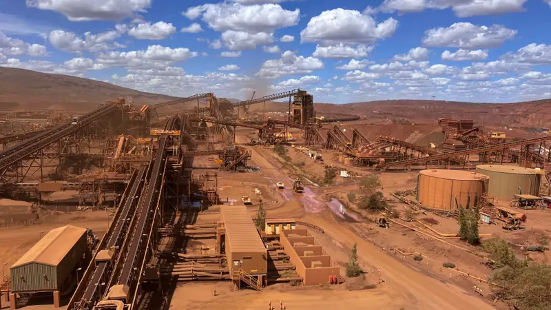 Mijnsite in de Pilbara van bovenaf